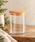 16oz glass jar w/bamboo lid