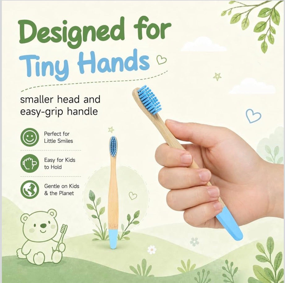 kids bamboo toothbrush 2-pack